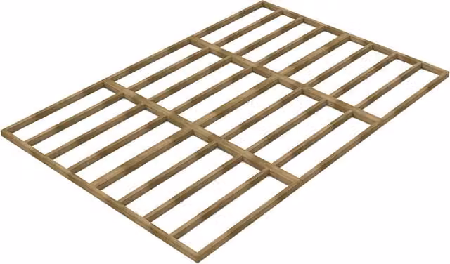 Forest Garden Brown Wooden Shed Base for Overlap Sheds, W: 442.5 cm, D: 300.6 cm