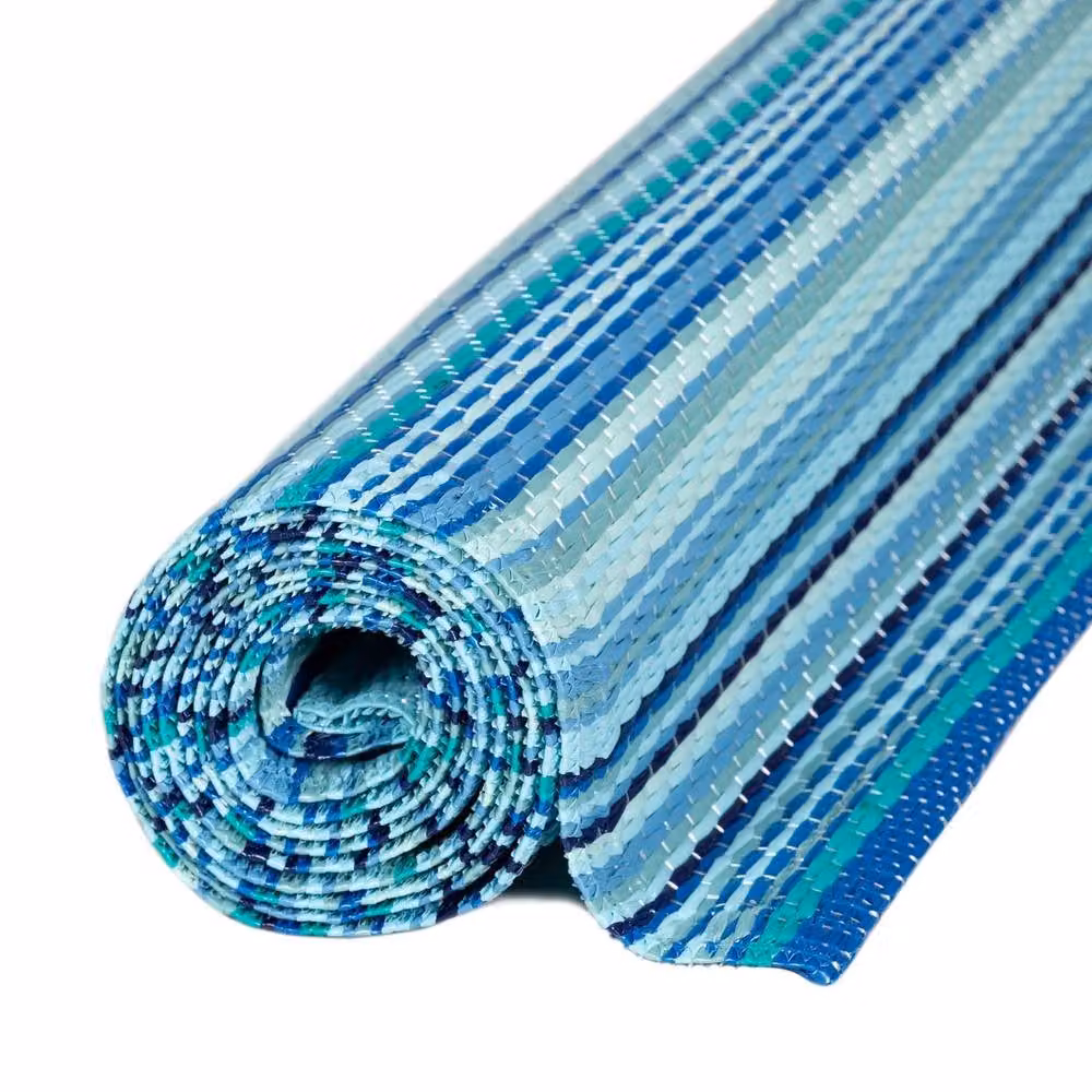 THE RUGS Reversible Weatherproof Outdoor Striped Rainbow Rug in Blue and Grey, W: 180 cm, D: 270 cm – 4