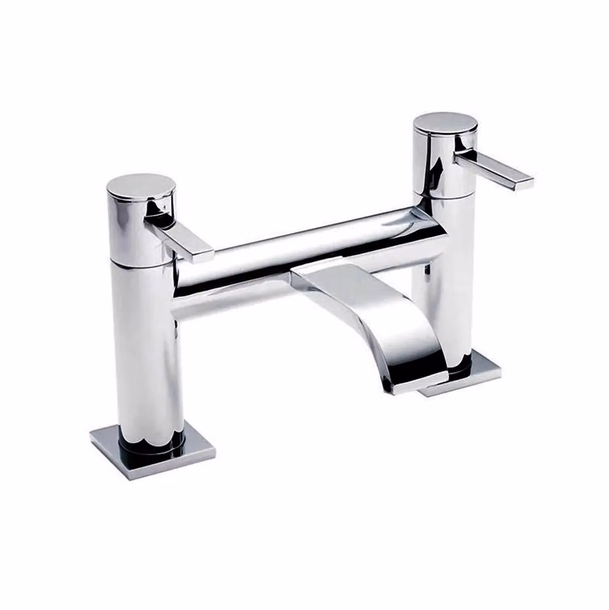 Nes Home Urban Waterfall Bath Filler Tap in Chrome and Metallic Silver, Solid Brass – 2