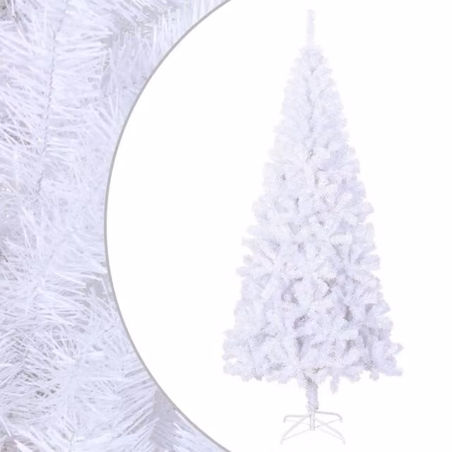 Berkfield Home Artificial White Christmas Tree with Steel Stand, Height: 210 cm