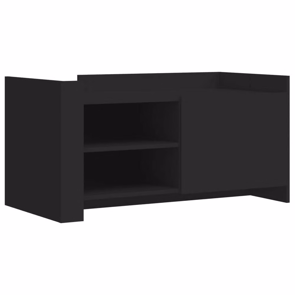 Berkfield Home Modern Black Rectangular Coffee Table in Matt Engineered Wood W/D/H: 100 x 50 x 50 cm – 3