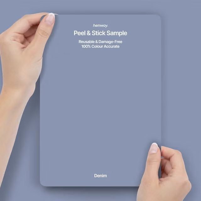 Hemway Interior Paint Sample Peel and Stick Swatch in Denim Blue