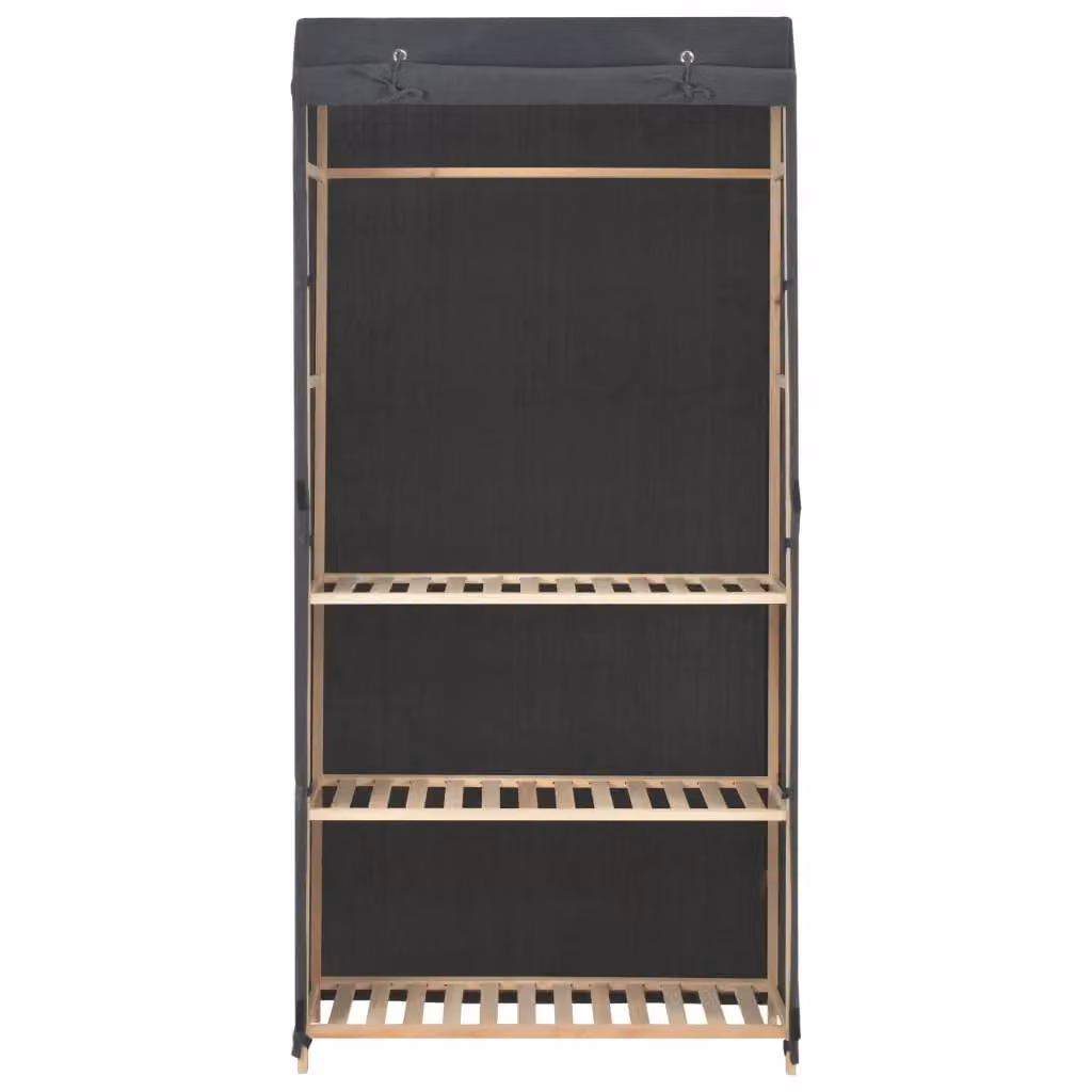 Berkfield Home 3-Tier Fabric Wardrobe in Grey, W/D/H: 79 x 40 x 170 cm – 2