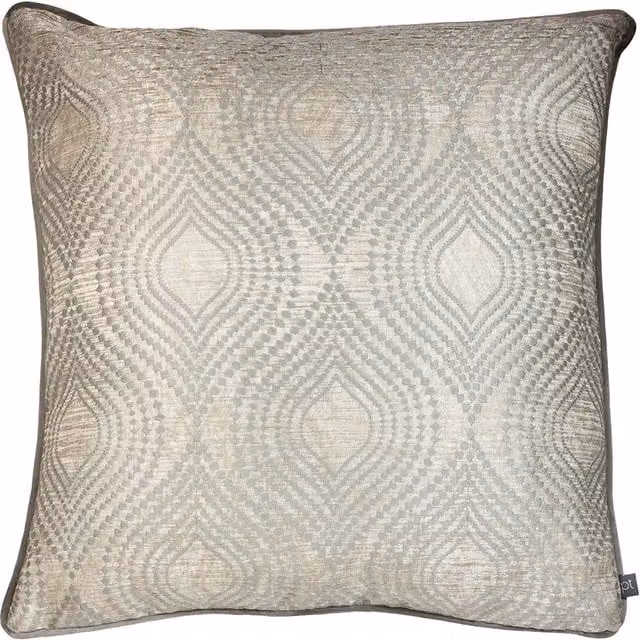 Prestigious Textiles Radiance Graphic Jacquard Cushion in Grey and Beige, W/D/H: 55 x 55 x 55 cm – 1