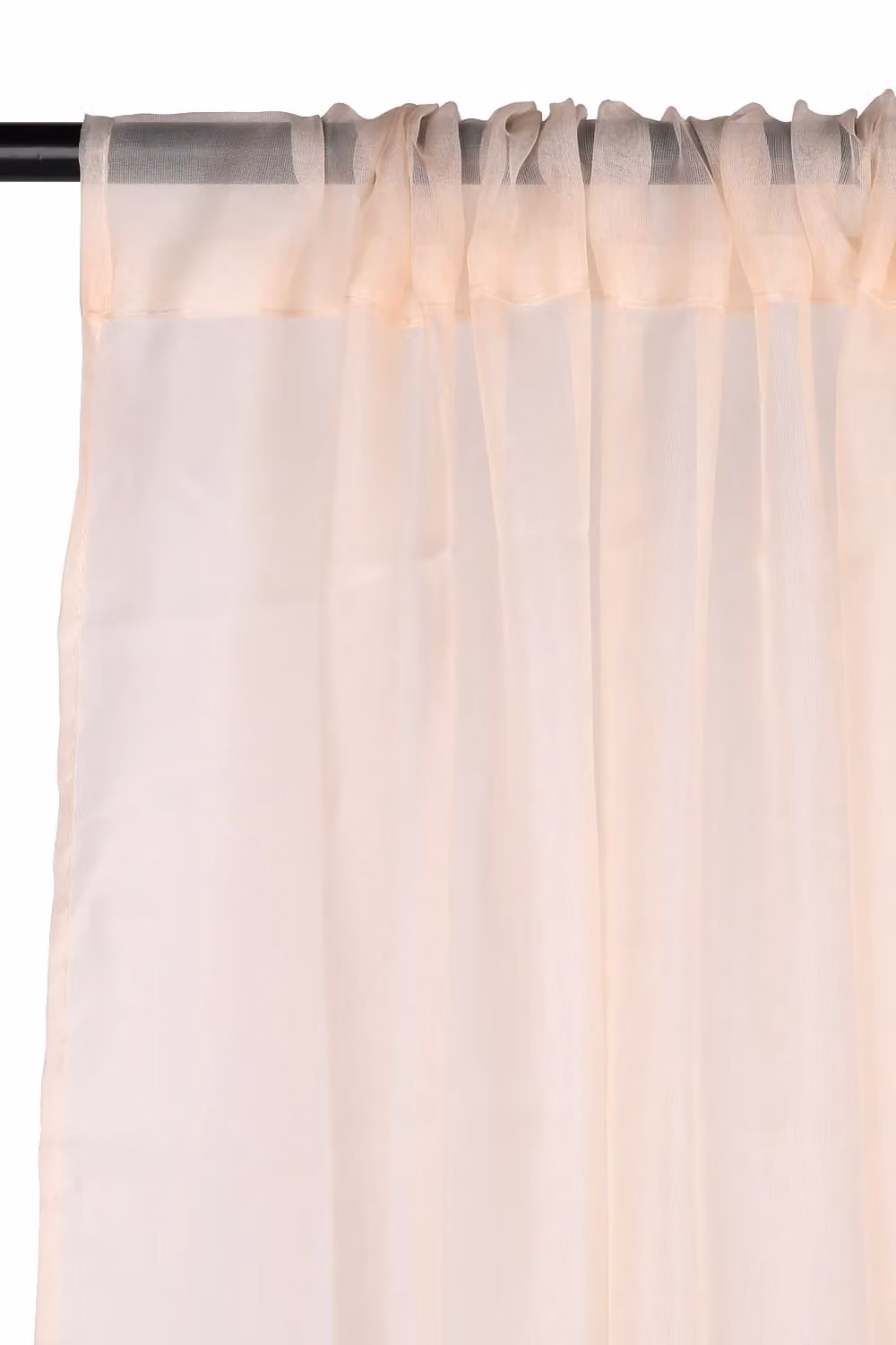 Neel Blue Semi-Transparent Voile Curtain Pair in Cream, 2 Polyester Panels, Width: 142 cm, Drop: 183 cm – 1