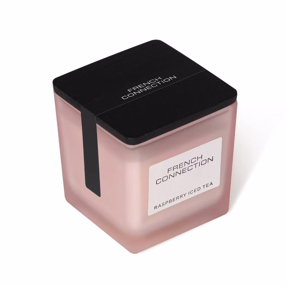 French Connection Raspberry Iced Tea Scented Glass Candle, Pink, 220g – 2