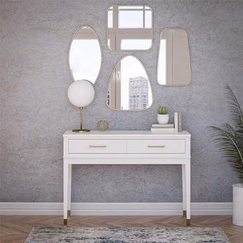Dorel Home Furnishings Westerleigh Console Table, White, W: 105 cm, D: 40 cm, H: 76 cm – 2
