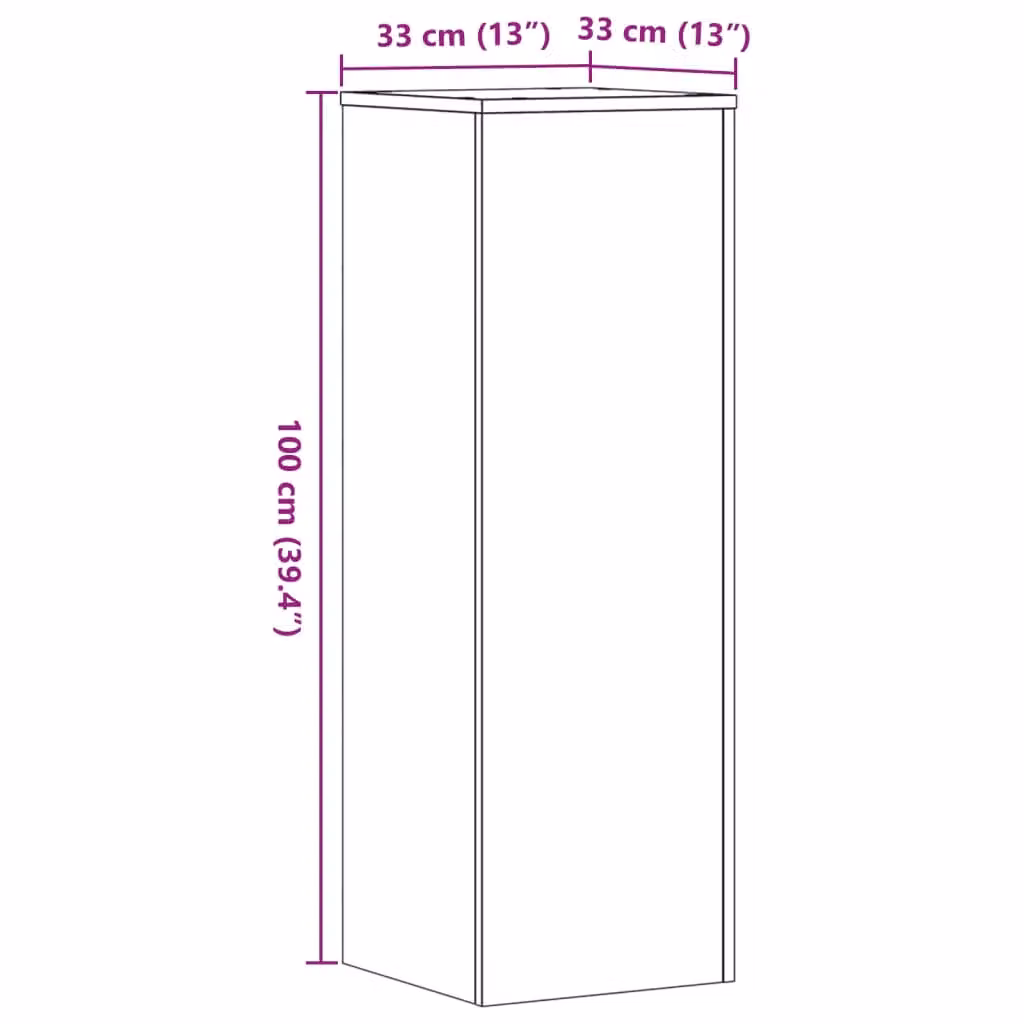 Berkfield Home Modern Brown Engineered Wood Plant Stand, W/D/H: 33 x 33 x 100 cm – 3