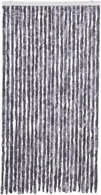 Berkfield Home Silver Chenille Soft Fly Curtain, W: 100 cm, H: 200 cm