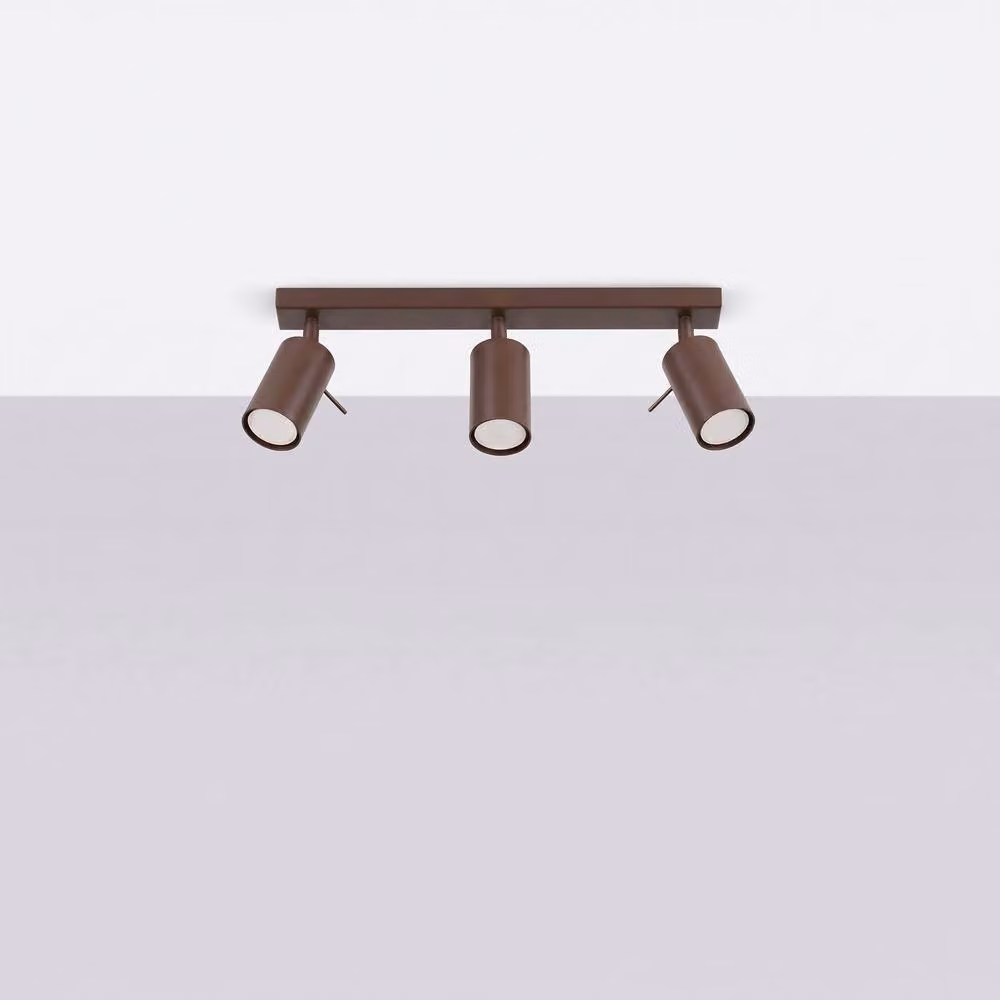 Sollux Lighting Modern Brown Metal Ring Ceiling Lamp with 3 Lights, W/D/H: 45 x 16 x 6 cm – 2