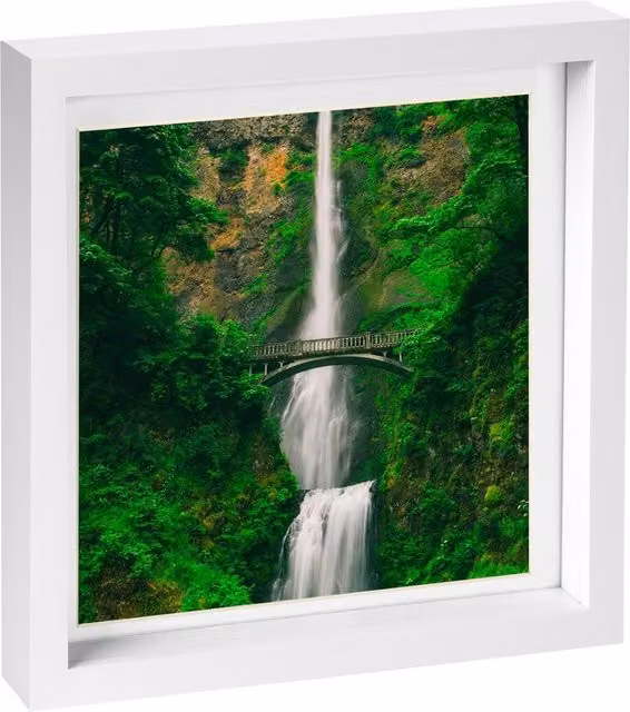 Nicola Spring White 3D Box Photo Frame with 8 x 8 inch Mount, W/D/H: 25.4 x 25.4 x 25.4 cm