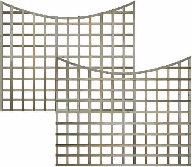 Premier Garden Supplies Woven Concave Trellis Panel, Impregnated Wood, Green or Brown, H: 150 cm, W: 110 cm, D: 5 cm
