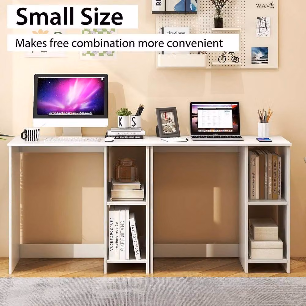 VOGREX Modern White Wooden Writing Desk for Home Office – 2