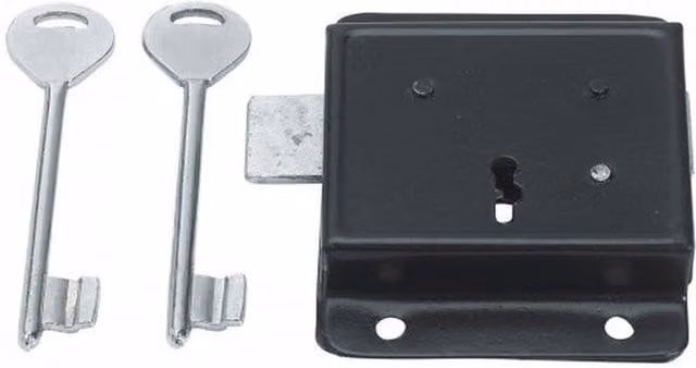 Betley Butterfly Metal Face Fixing Press Lock in Black