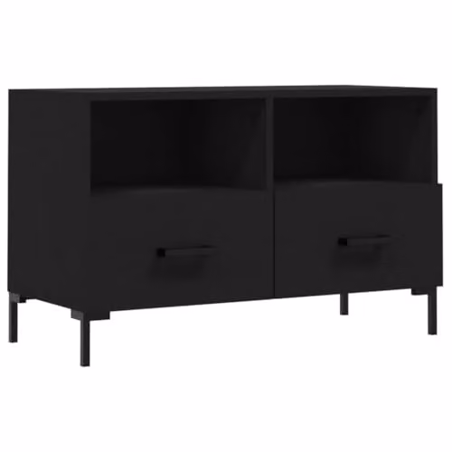 vidaXL Modern Black TV Cabinet with Media Compartments, W/D/H: 80 x 36 x 50 cm