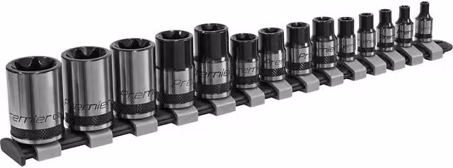 Loops 14 Pack TRX Star Socket Set in Black Chrome