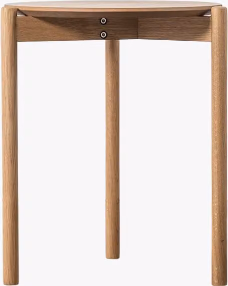 Perch & Parrow Coaster Round Oak Side Table in Brown