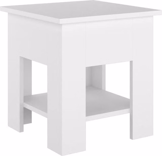 Berkfield Home Modern White Square Coffee Table, W/D/H: 40 x 40 x 42 cm