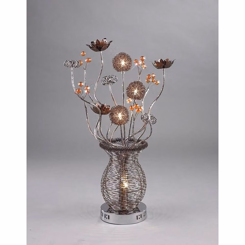 Netlighting Calista 4 Light Crystal Table Lamp in Grey – 2