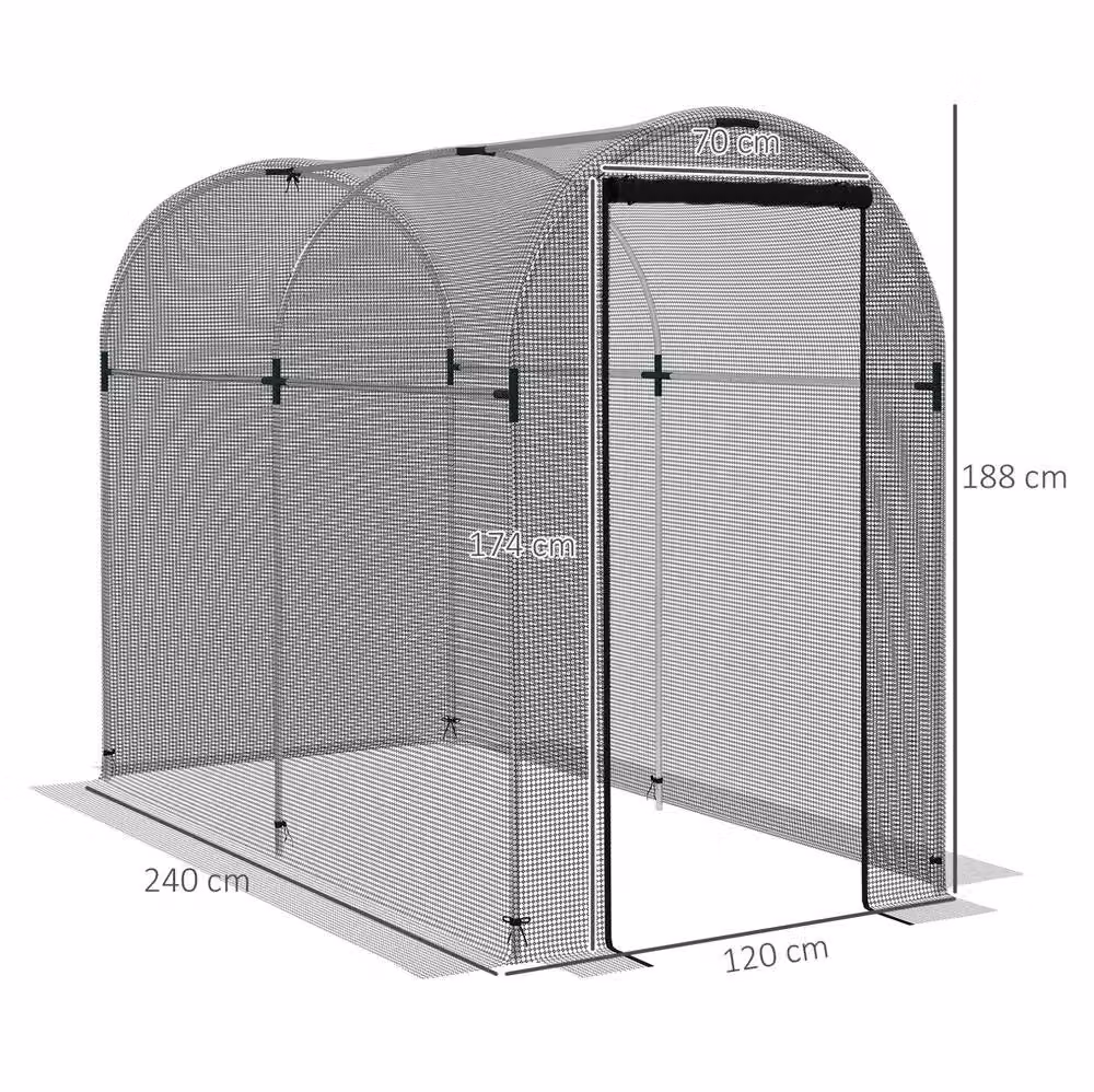 STILVORA Fruit Cage with Zipped Door, Black, W/H: 120 x 240 cm – 2