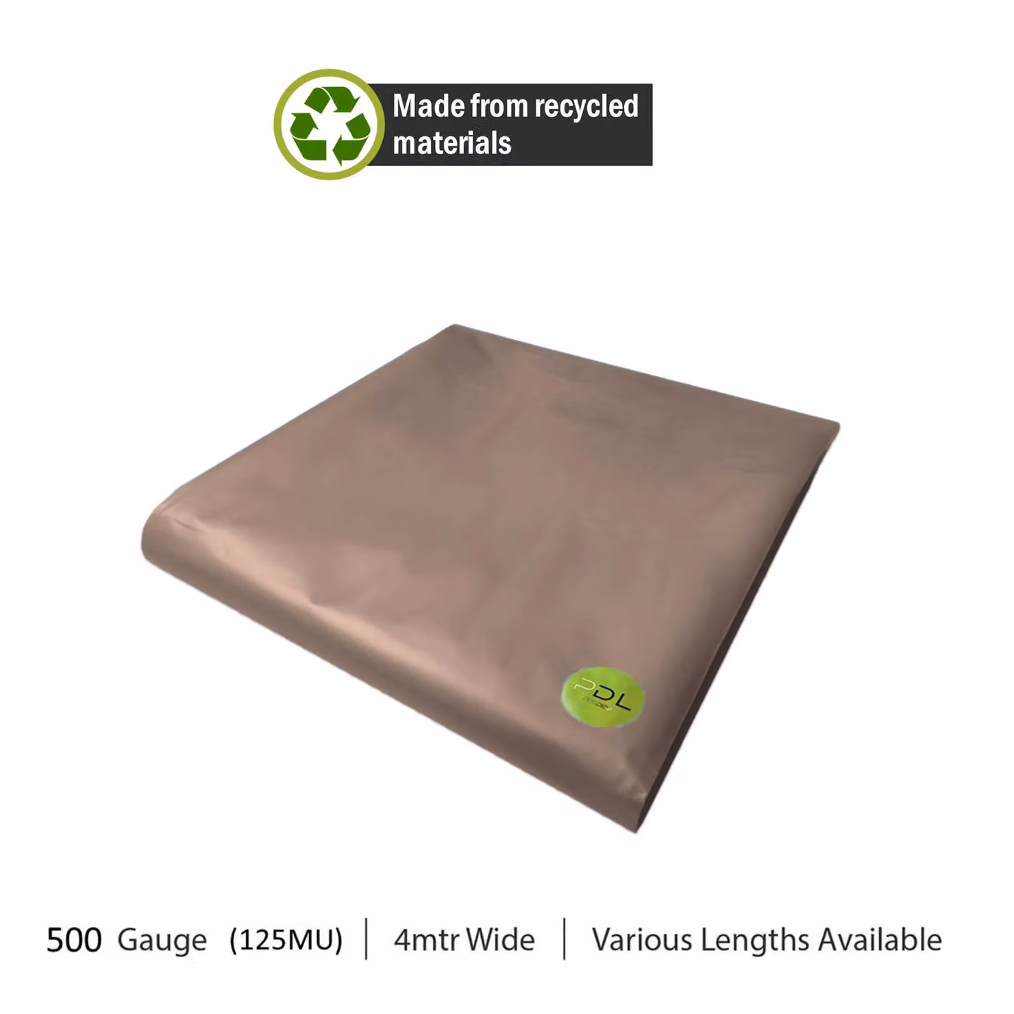 Pegdev Heavy Duty Opaque Polythene Sheeting, Light Bronze, W: 4 m, L: 11 m – 2