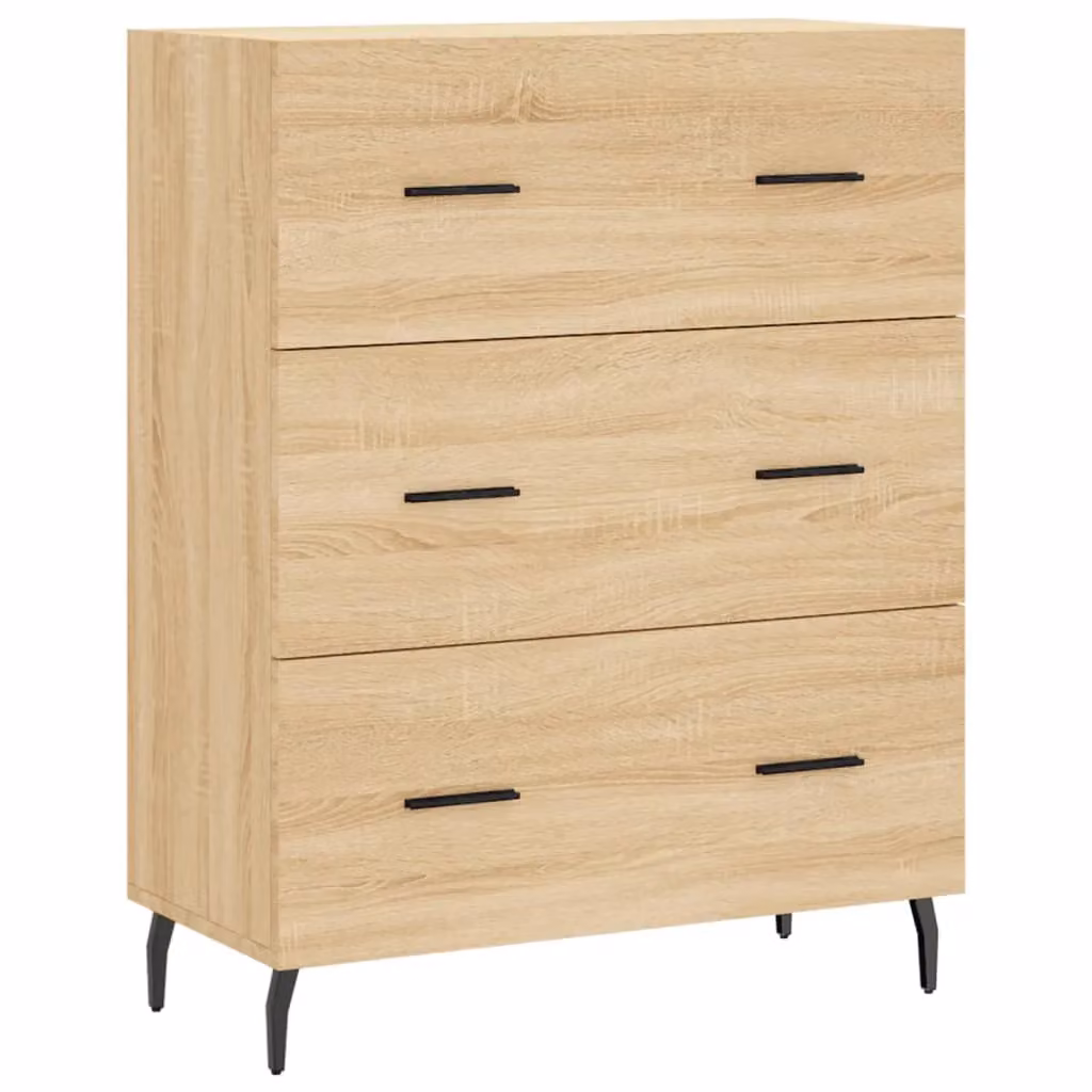 Berkfield Home Sonoma Oak Sideboard in Brown, W/D/H: 69.5 x 34 x 90 cm