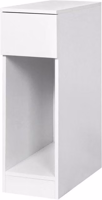 Kelvenix White Bedside Table Cabinet with Drawer and Open Shelf – 1