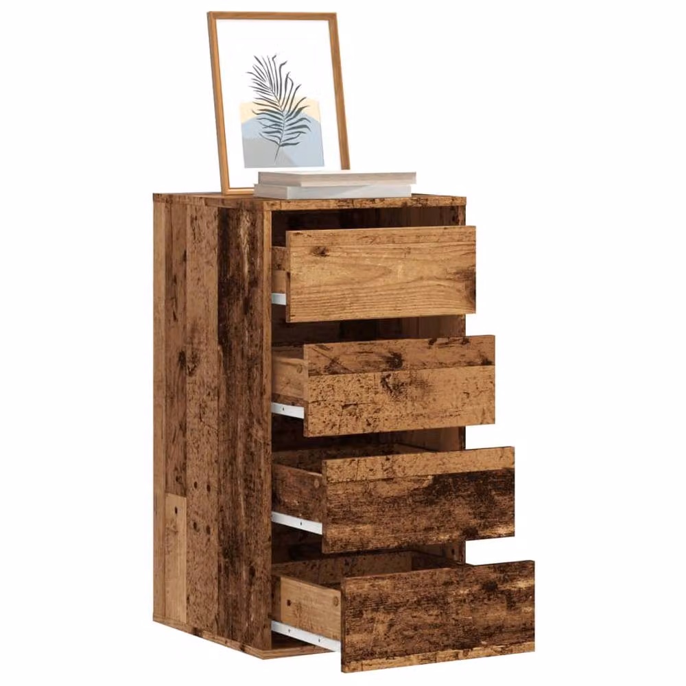 Berkfield Home Corner Chest of Drawers in Brown Old Wood, W: 40 cm, D: 41 cm, H: 76 cm – 2