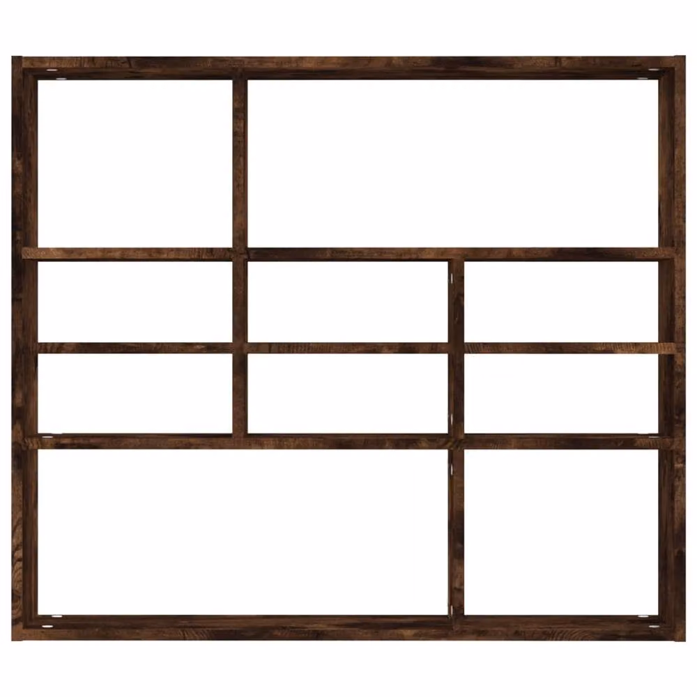 Berkfield Home Wall Shelf in Smoked Oak Brown, W/D/H: 90 x 16 x 78 cm – 3