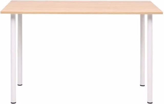 Berkfield Home Modern Rectangular Dining Table in Oak and White, W/D/H: 120 x 60 x 73 cm