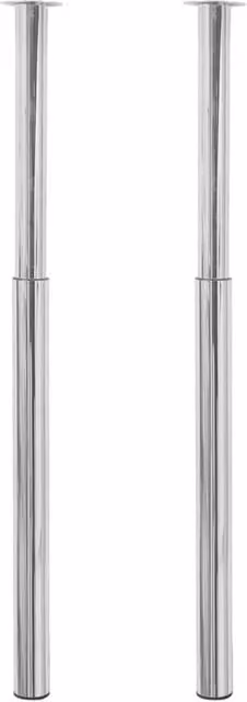 Berkfield Home 2 Pack Telescopic Height Adjustable Table Legs in Chrome Silver, Height: 710 mm - 1100 mm – 1