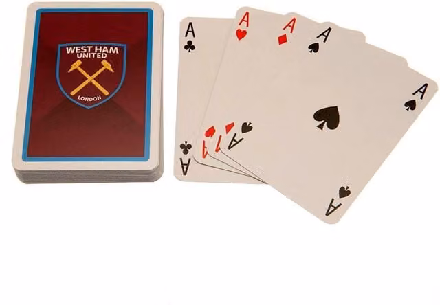 West Ham United FC Crest Classic Playing Card Deck in Red, Yellow and Blue