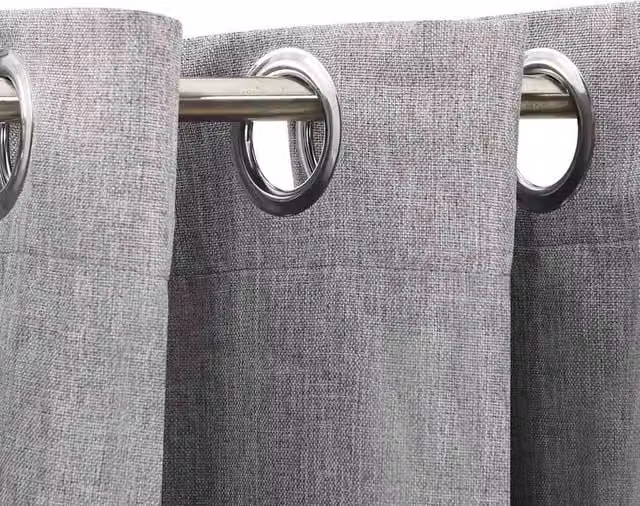 Berkfield Grey Linen-Look Blackout Curtains with Eyelets W: 290 cm, H: 245 cm