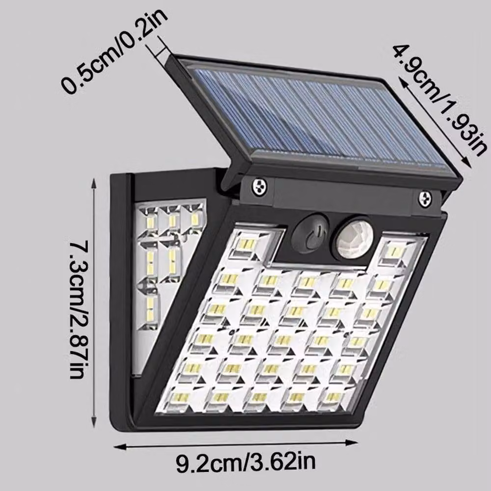 SPETLEK Solar Powered LED Outdoor Wall Security Floodlight in Black – 3