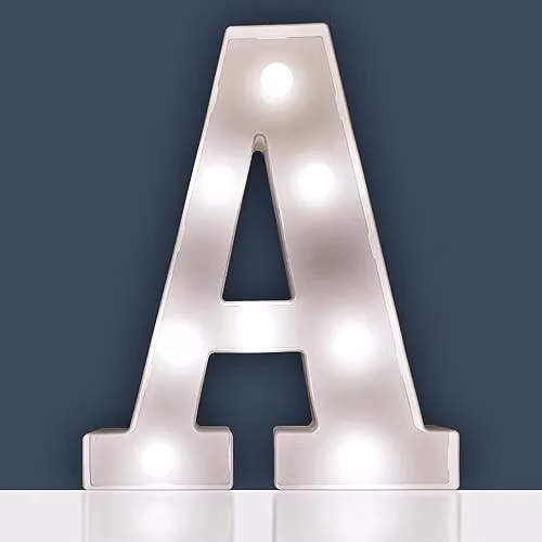 mysmartbuy White Battery Powered 3D LED Letter A Light, H 22 x W 14 x D 3 cm – 2