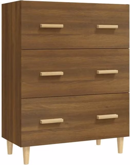Berkfield Home Classic Sideboard in Brown Oak, W/D/H: 70 x 34 x 90 cm