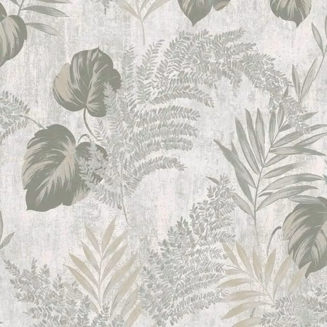Muriva Phelan Leaf Botanical Floral Green Textured Vinyl Wallpaper Roll