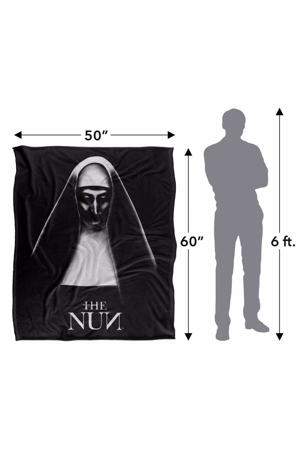 Warner Bros. The Nun Silky Touch Super Soft Fluffy Throw Blanket, Black and Multicolour, Large – 3