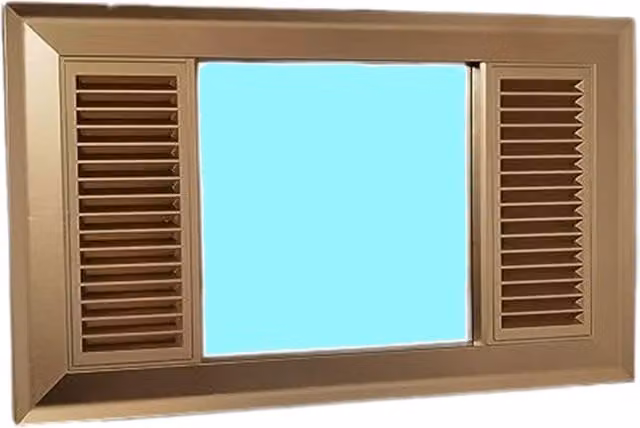 DEENZ Old Fashioned Art Deco Style Window Wall Mirror in Gold