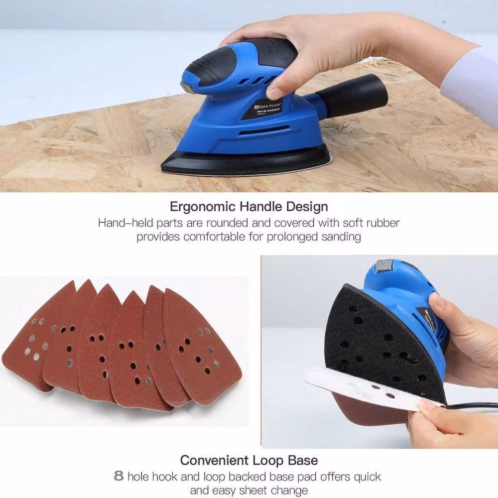 Flavora Blue Orbital Rotary Palm Hand Circular Disc Wood Sander – 3