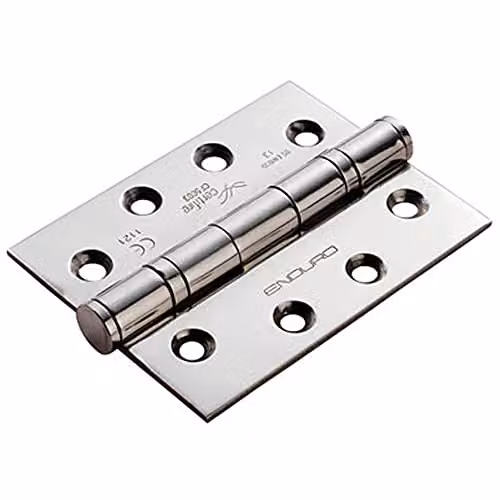 Loops Pair of Bright Stainless Steel 13 Ball Bearing Butt Hinges, H x W x D: 102 x 76 x 3 mm
