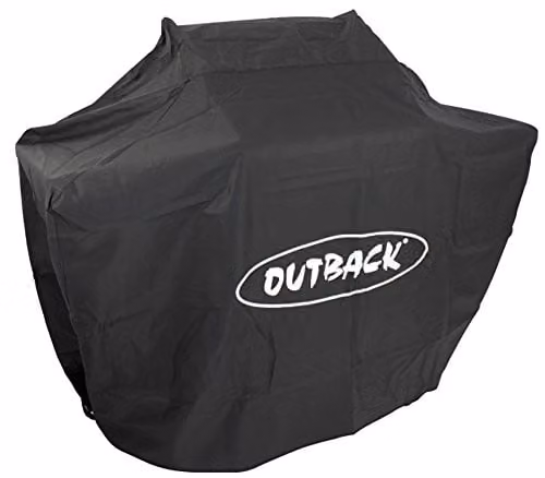 Outback Premium Black BBQ Cover for Excel/Omega Gas and Charcoal Grills, Water Resistant and Breathable PVC, W/D/H: 104 x 62.5 x 62.5 cm