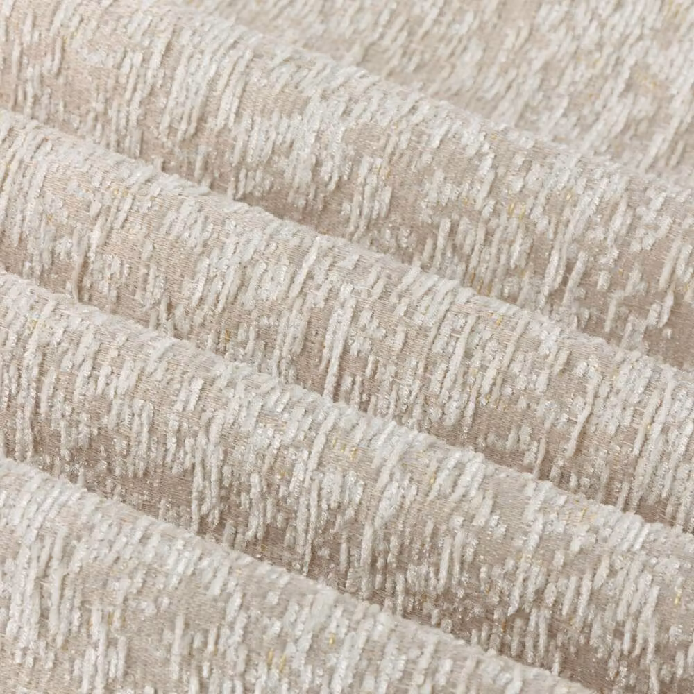Paoletti Galaxy Velvet Chenille Blackout Eyelet Curtains, Ivory, Width: 229 cm, Drop: 137 cm – 2