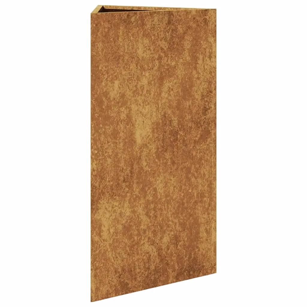 Berkfield Home Garden Triangular Corten Steel Planters, 2 Pack, Brown, H x W x D: 70 x 40 x 34.5 cm – 3