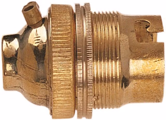 Dencon Bc Brass 1/2in Unswitched Lamp Holder in Gold/Brass