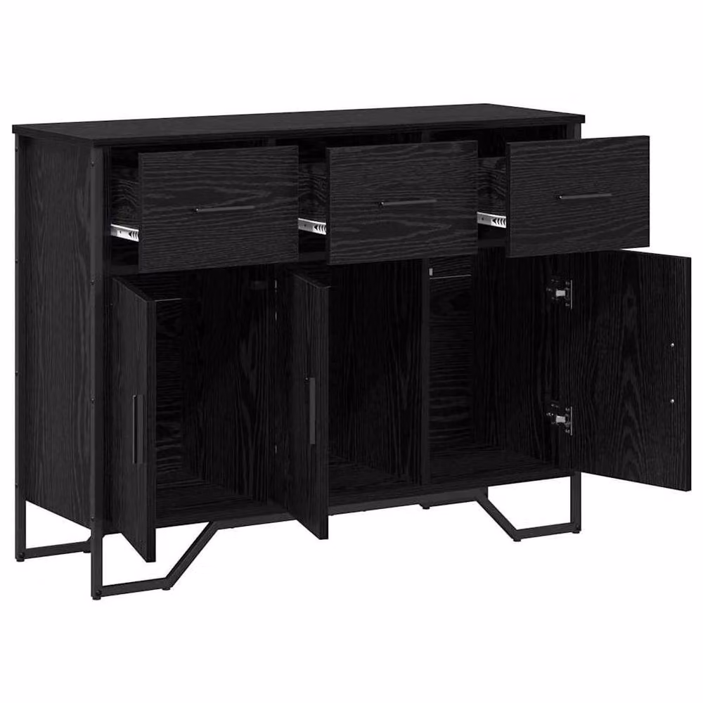 Berkfield Home Black Oak Sideboard, W/D/H: 97 x 32.5 x 74.5 cm – 3