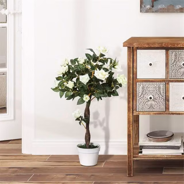EONLION White Artificial Rose Tree