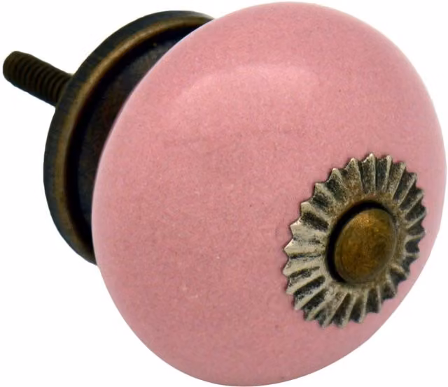 Nicola Spring Polished Pink Ceramic Cupboard and Drawer Knobs, Pack of 12 – 1