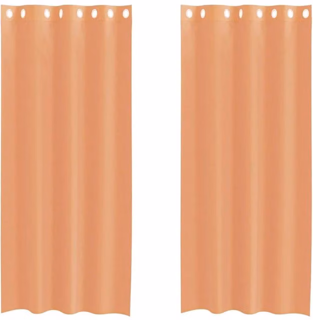 Berkfield Home Orange Terracotta Voile Fabric Curtains with Eyelets, 2 Pack