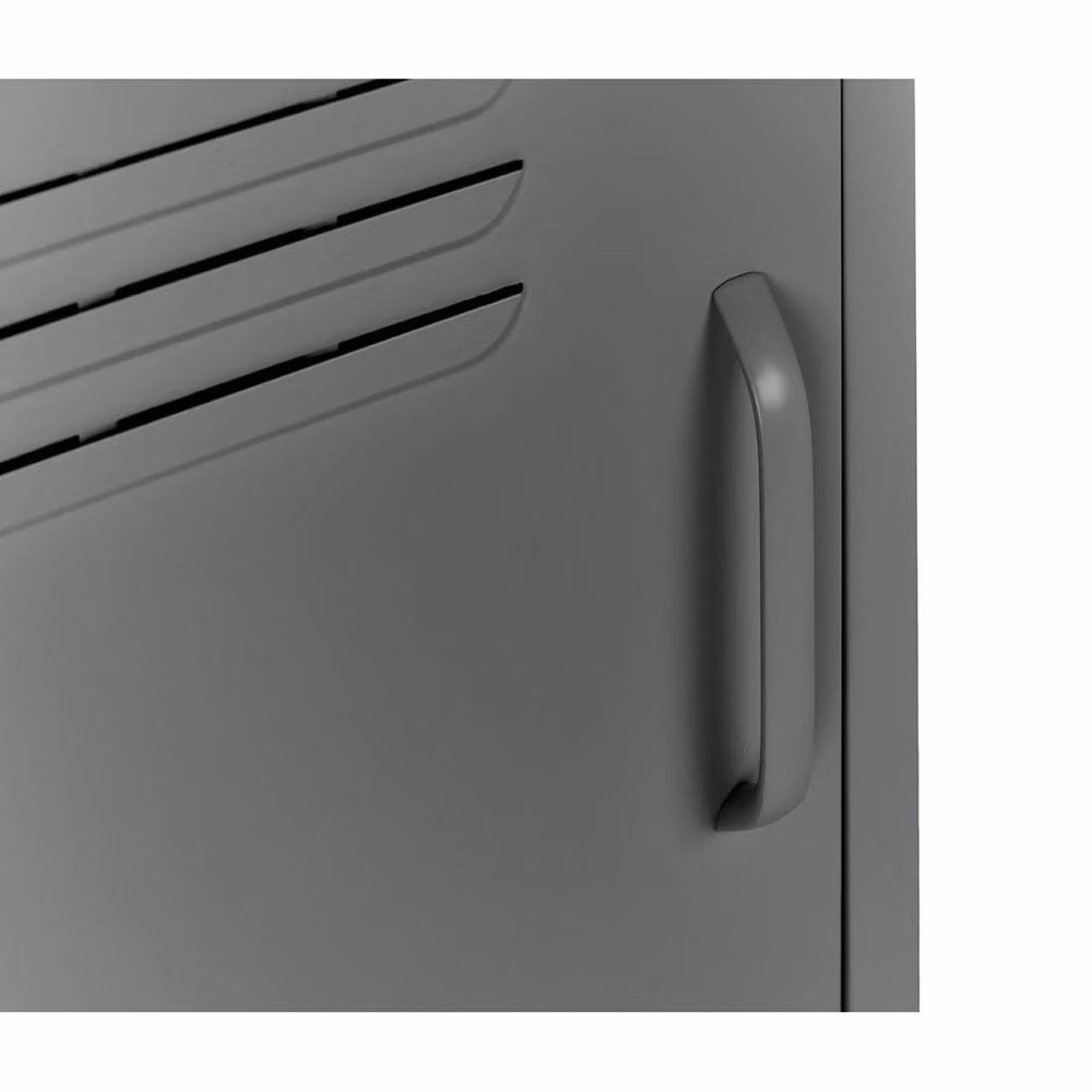 VOGREX Metal Accent Storage Cabinet in Grey with Internal Shelves and Hinged Doors, W/D/H: 60.0 x 38.0 x 38.0 cm – 3